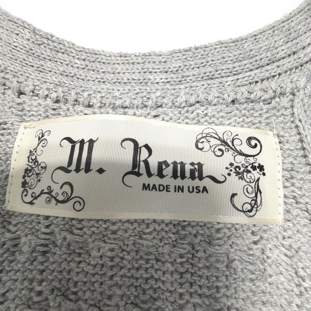 M. Rena Gray Knit Racerback Tank (Size Large) - Picture 3 of 6